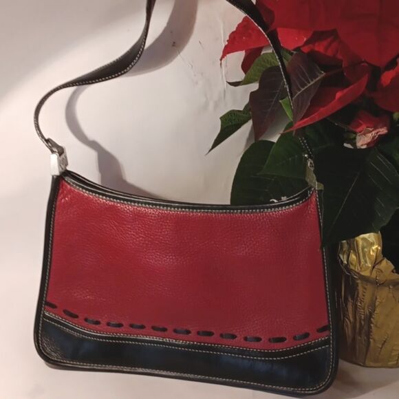 Brighton Red and Black Bag. Vintage.  Classic. RED - Picture 1 of 12